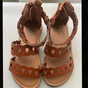 Gap Kids Brown Leather Gladiator Sandals